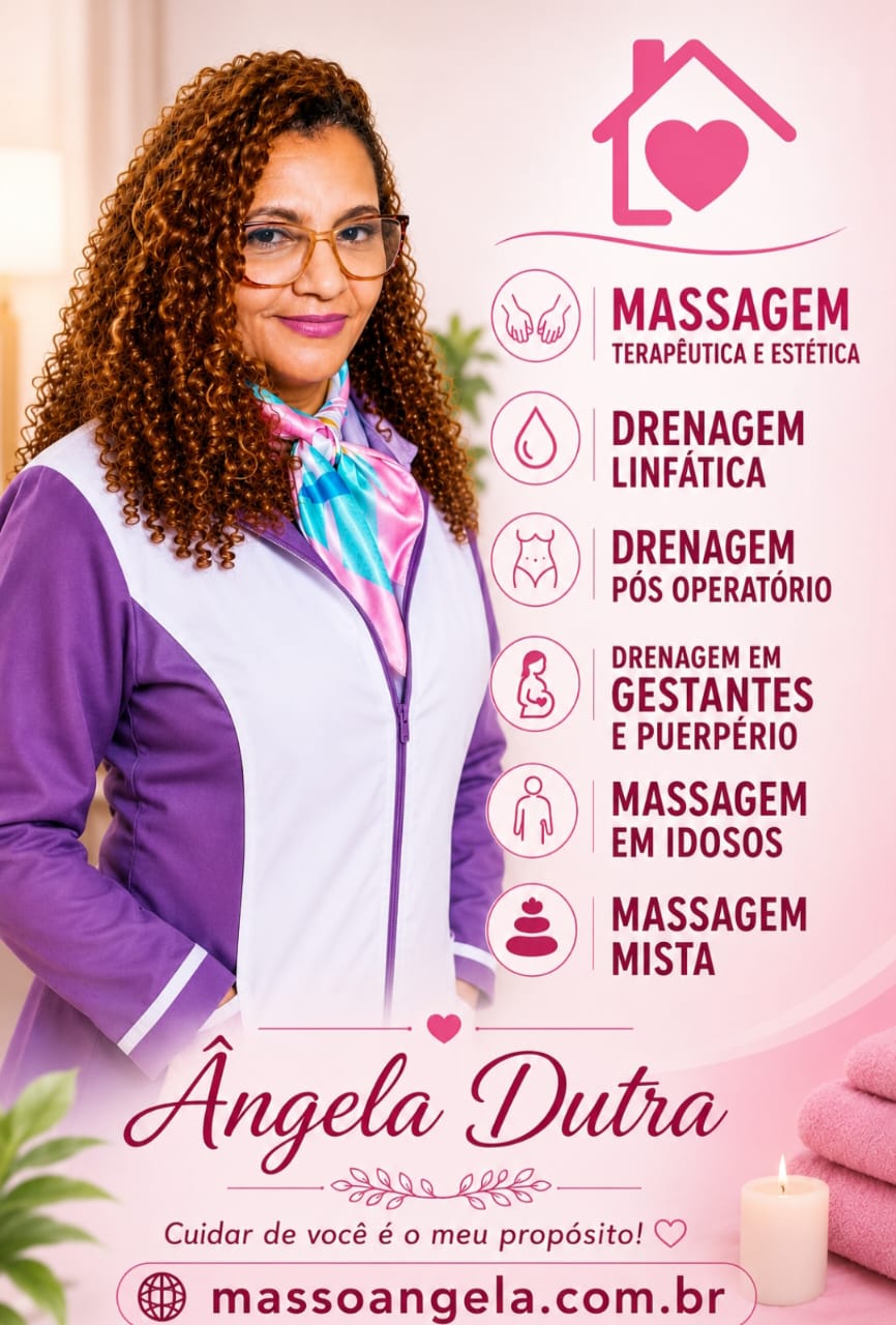 Cartão de serviços de Ângela Dutra Massoterapia